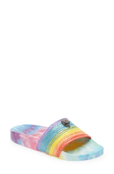 Kurt Geiger Rainbow Stripe-print Open-toe Slides In Open Miscellaneous