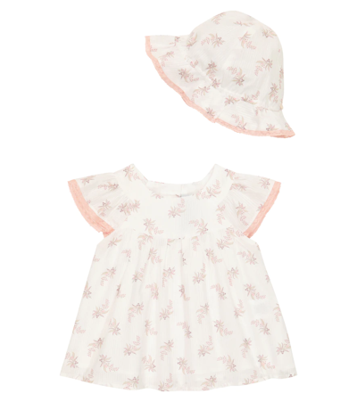 Tartine Et Chocolat Baby Set Of Floral Tunic And Hat In Craie