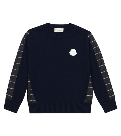 Moncler Babies' 棉质毛衣 In Blu