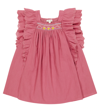 Louise Misha Martine Ruffle-trimmed Cotton Dress In Raspberry
