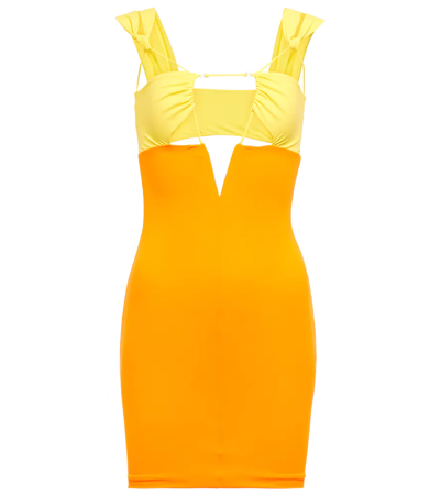 Nensi Dojaka Cutout Minidress In Orange Yellow