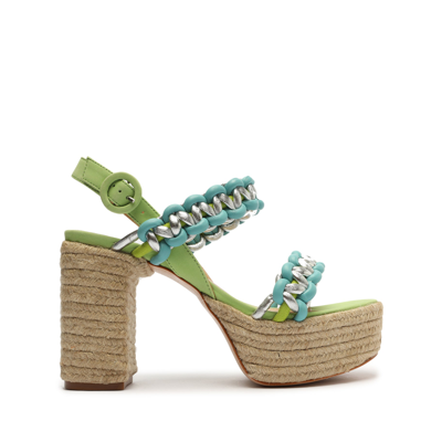Schutz Women's Juliet Espadrille Platform Sandals In Lime Green