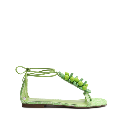 Schutz Sasha Fabric Sandal In Lime Green