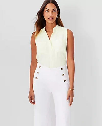 Ann Taylor Sleeveless Camp Shirt In Tender Yellow