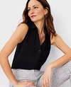 Ann Taylor Petite Sleeveless Essential Shirt In Black