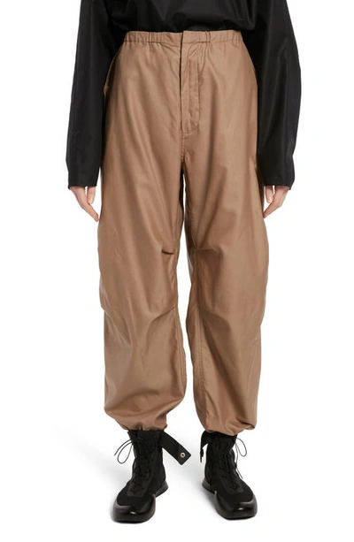 The Row Antica Crop Cotton & Silk Pants In Taupe