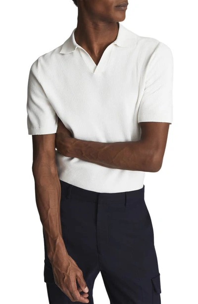 Reiss Cumbria Solid Cotton Polo Shirt In White