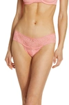 Skarlett Blue 'obsessed' Lace Thong In Pink Sun/ Chiffon