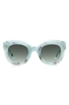 Isabel Marant Round Acetate & Metal Sunglasses In Light Blue