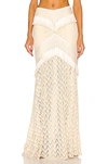 Patbo Fringe Trim Maxi Skirt In Sandstone