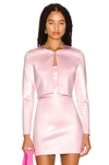 Alexander Wang Bonded Seam Cardigan In Stretch Knit In Cherry Blossom