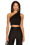 Jacquemus La Maille Ascu Asymmetric Knitted Crop Top In Black