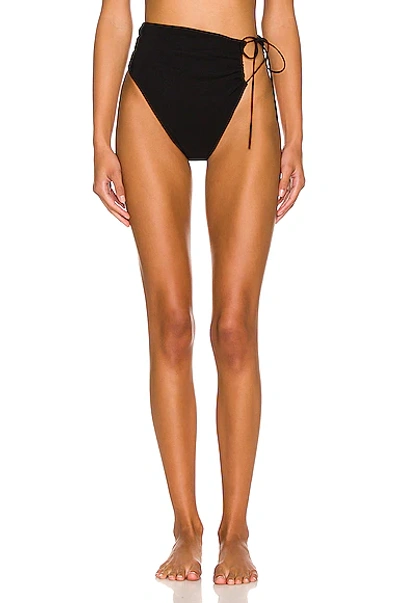 Magda Butrym Drawstring-fastening High-waisted Bikini Briefs In Black