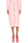 Raf Simons Button Up Denim Skirt In Pink