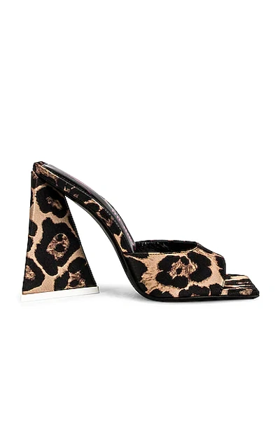 Attico Devon Leopard-print Mule Sandals In Black