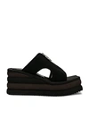 Stella Mccartney Stretch Scuba Zip Slide Sandals In Black