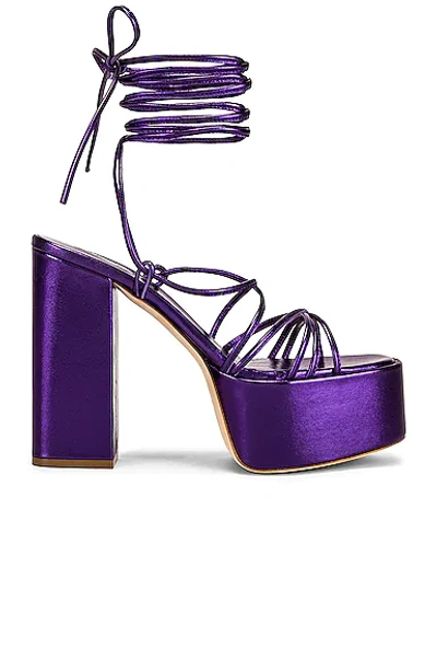 Paris Texas Malena Leather Platform Lace-up Sandals In Purple