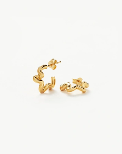 Missoma Gold-plated Vermeil Silver Squiggle Mini Hoop Earrings