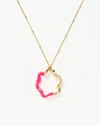 MISSOMA SQUIGGLE TWO TONE ENAMEL PENDANT NECKLACE 18CT GOLD PLATED VERMEIL/HOT PINK