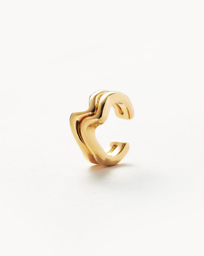 Missoma Gold-plated Vermeil Silver Squiggle Curve Ear Cuff In 18ct Gold Plated Vermeil