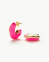 MISSOMA SQUIGGLE CHUBBY TWO TONE ENAMEL HOOP EARRINGS 18CT GOLD PLATED, HOT PINK 18CT GOLD PLATED/HOT PINK