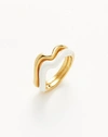 MISSOMA SQUIGGLE CURVE TWO TONE ENAMEL STACKING RING 18CT GOLD PLATED VERMEIL/BRIGHT WHITE GOLD/WHITE