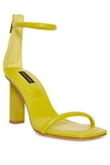 Natori Glow Nappa Leather Block Heel Sandal In Citron