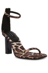 Natori Glow Luxe Leopard Satin Block Heel Sandal In Chestnut