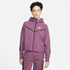 Nike Sportswear Tech Fleece Windrunner Women's Full-zip Hoodie In Light Bordeaux,white