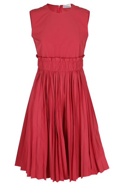 Red Valentino Redvalentino Sleeveless Pleated Midi Dress