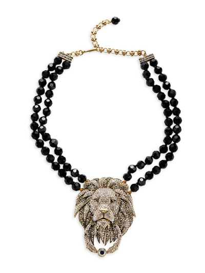 Heidi Daus Women's Yes Beaded & Embellished Lion Door Knocker Necklace In Metal
