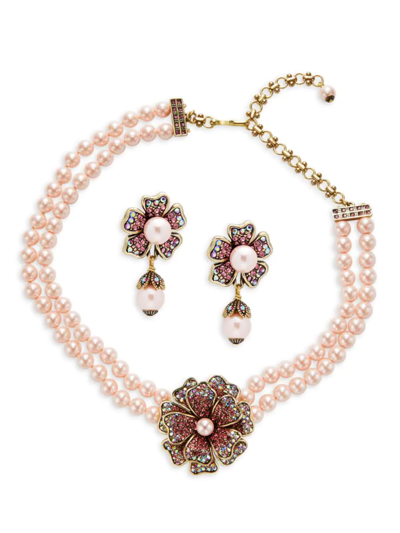 Heidi Daus Women's Yes 2-piece Beaded Floral Necklace & Earrings Set In Metal