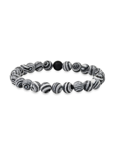 Anthony Jacobs Men's Agate & Lava Beaded Bracelet In Black