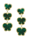 JAN-KOU WOMEN'S 14K GOLDPLATED & FAUX EMERALD DROP EARRINGS