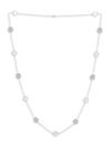 JAN-KOU WOMEN'S FLOWER RHODIUM PLATED, MOTHER-OF-PEARL & CUBIC ZIRCONIA STATION NECKLACE