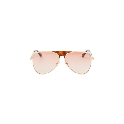 Tom Ford Ethan Metal Sunglasses In Gold,bordeaux