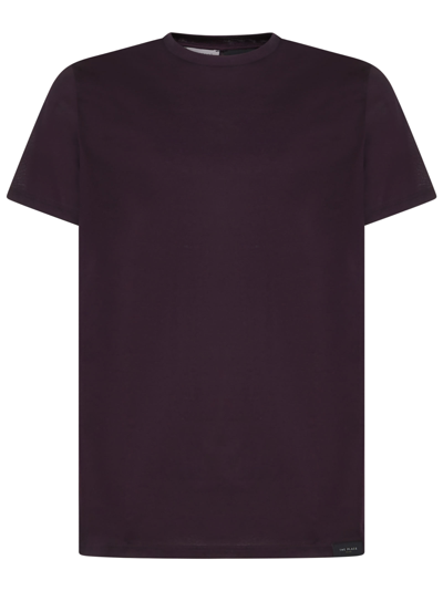 Low Brand Basic Round-neckline T-shirt In Bordeaux