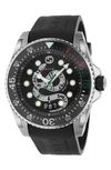 GUCCI DIVE SNAKE RUBBER STRAP WATCH, 45MM