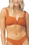 L*space Lee Lee Ribbed Bikini Top In Amber