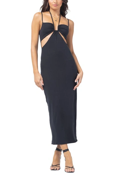 L*space Naomi Cutout Halter Maxi Dress In Black