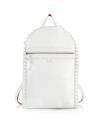Christian Louboutin Backparis Leather Spike Backpack In Bianco