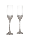 Olivia Riegel Isadora 2-piece Flute Glass Set In Silver