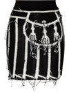 CHARLES JEFFREY LOVERBOY GRAPHIC INTARSIA-KNIT DISTRESSED SKIRT