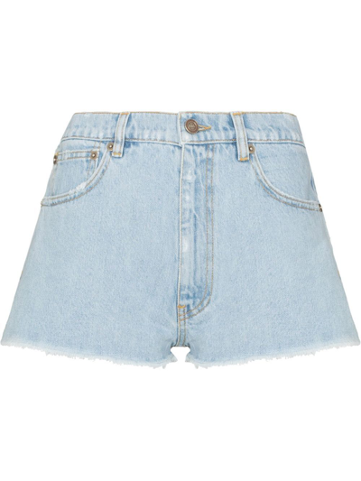 Erl Low-rise Skinny Denim Shorts In Blue