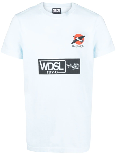 Diesel Logo-print Short-sleeved T-shirt In Blue