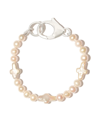 Hatton Labs Sterling Silver Cross Pearl Bracelet In Silver