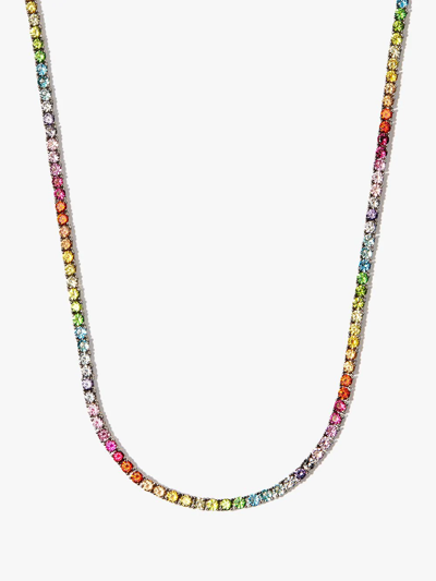 Hatton Labs Rainbow Crystal Necklace In Silber