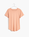 Madewell Plus Whisper Cotton Rib-crewneck Tee In Antique Coral