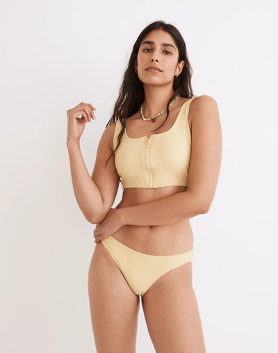 Madewell Second Wave Classic Bikini Bottom In Crisp Pear