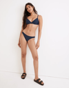 Madewell Second Wave Classic Bikini Bottom In Classic Indigo